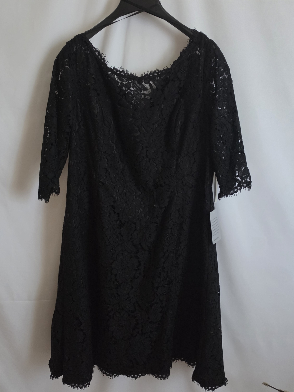 Black Eliza J. Lace A-Line/ Fit Flare Dress